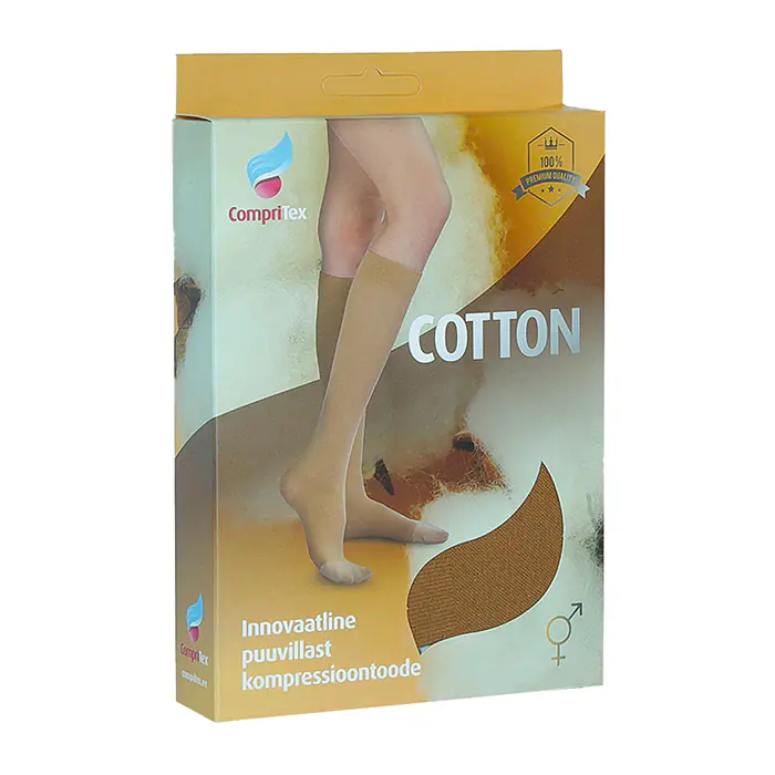 Kompressioonpõlvikud CompriTex, beež (50% puuvill)