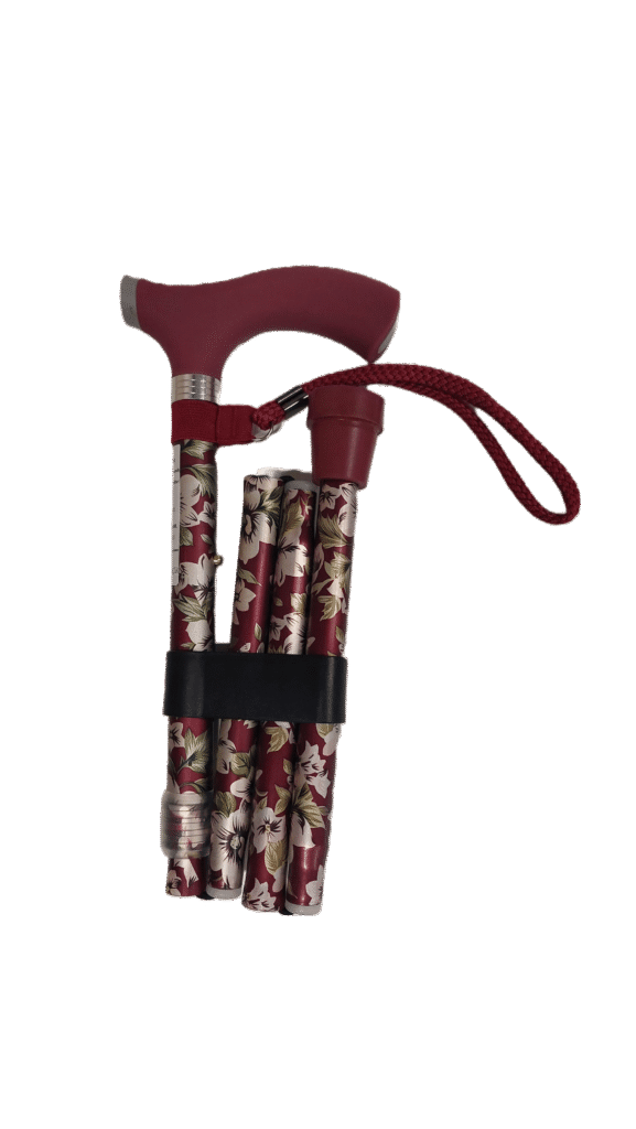 Kokkupandav jalutuskepp lilledega