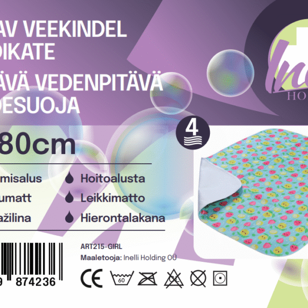 Võrdlus 1 Pestav veekindel voodikate tüdruk 70x80cm