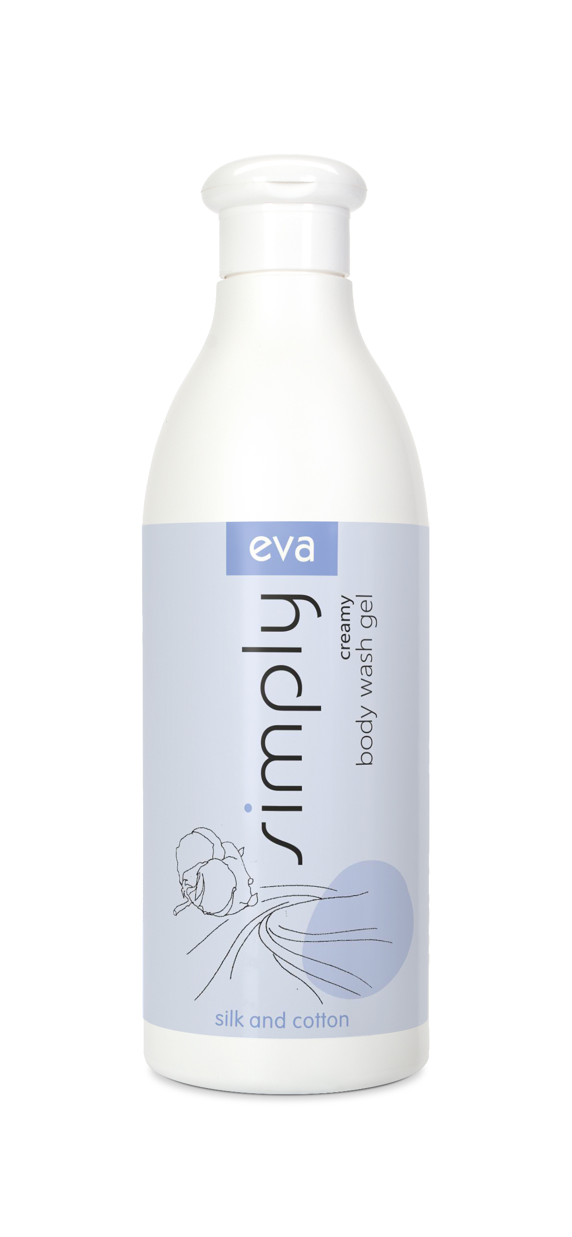Võrdlus 1 EVA SIMPLY kreemjas dušigeel siidipiima ja puuvillaga 500 ml