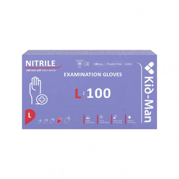 Võrdlus 2 Nitriilkindad puudrita N100, lillat värvi L